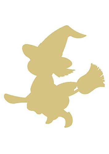 Witch Cutout Unfinished Wood Halloween Decor Door Hanger Halloween Party MDF Shaped Canvas Style 2