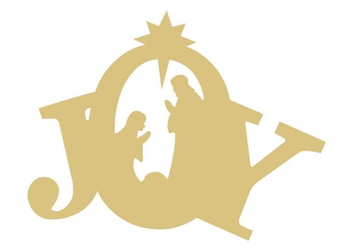 Word Joy Cutout Unfinished Wood Christmas Holiday Seasonal Door Hanger MDF Shape Canvas Style 3