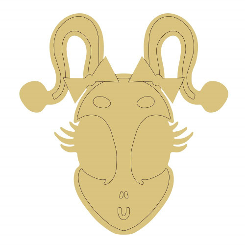 Alien Design by Lines Cutout Unfinished Wood Kids Room Coloring Book Door Hanger MDF Shape Canvas Style 6 Art 1 (24")