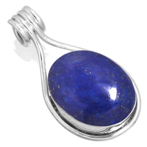 JEWELOPORIUM 925 Sterling Silver Pendant for Women Blue Natural Lapis Lazuli Gemstone Solitaire Silver Pendant Necklace Easter Gift Costume Jewelry JEWELOPORIUM 925 Sterling Silver Pendant for Women Blue Natural Lapis Lazuli Gemstone Solitaire Silver Pendant Necklace Easter Gift Costume Jewelry