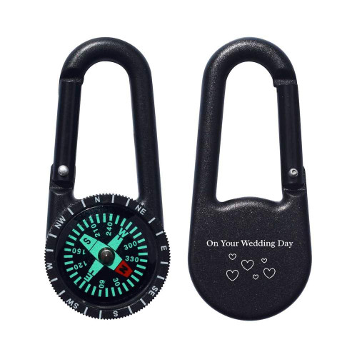 Azeeda 'On Your Wedding Day Text with Hearts ' Compass Keyring (KC00025670)