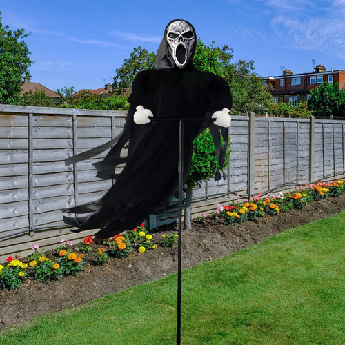 Halloween Scream Scarecrow Ghost Decorations: Scary Screaming Ghost of Death Ghostface Scarecrow Horror Flying Ghost Decor for Outdoor Outside Garden Porch Lawn Yard