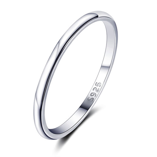Honsny 925 Sterling Silver Ring for Women Men Stacking Wedding Band Rings for Couples Simple Finger Stackable Statement Dome Plain Thumb Ring Size 6-11