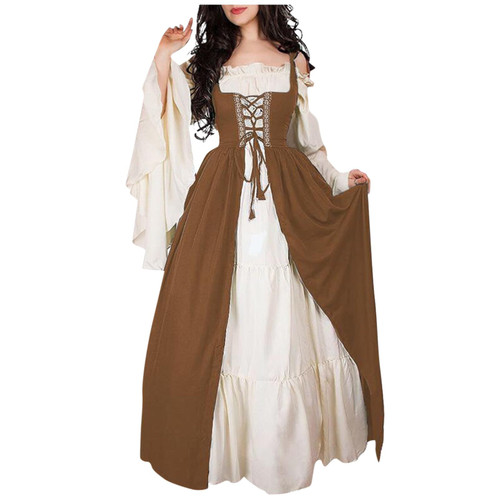 Dresses for Women 2023,Renaissance Costumes,Plus Size Fairy Costume Women,Pirate Costume Women,elf Dress,Under The sea Costume,Plus Size Witch Costume for Women,18th Century Dress for Women, Khaki