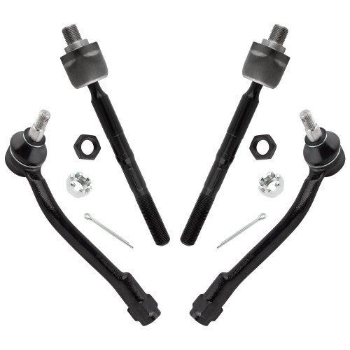 WEDOAUTO 4Pc Suspension Kit Front Inner & Outer Tie Rod Ends Set Driver Passenger Fit For Hyundai Entourage 2007-2009, For Kia Sedona 2006-2012, For Kia Sedona 2014 Replace# EV800299 ES800371 ES800372