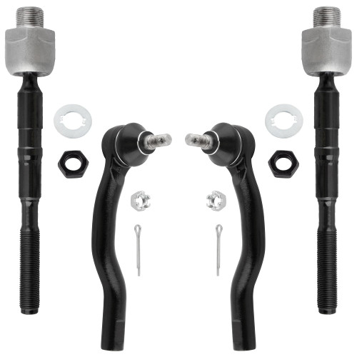 WEDOAUTO 4Pcs Suspension Kit Front Outer Inner Tie Rods End Links Left Driver & Right Passenger Set Fit For Ford Edge 2007-2014, For Lincoln MKX 2007-2015 Replace# ES800473 ES800474 EV800576