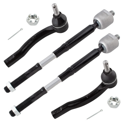 WEDOAUTO 4Pcs Front Outer + Inner Tie Rods End Links LH Driver & RH Passenger Fit For Toyota Corolla 2003-2008 Sedan 4-Door 1.8L Replace# ES80432 ES80431 EV470