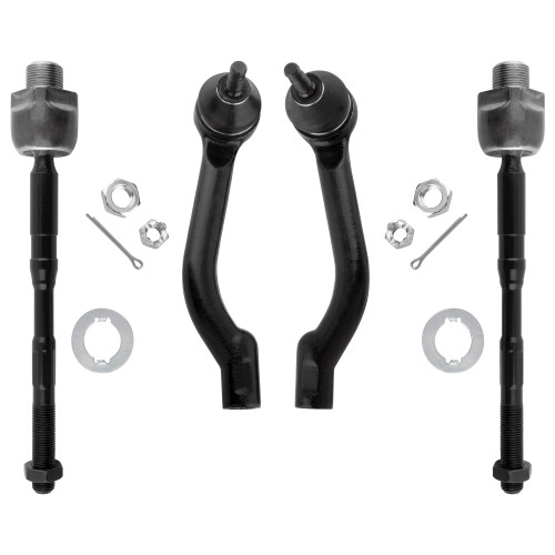 WEDOAUTO 4pcs Front Inner Outer Tie Rod End Links Kit Set Fit For Nissan Rogue 2008-2013, For Rogue Select 2014-2015 l4 2.5L Petrol Sport Utility Replace# V800550 ES800583 ES800582