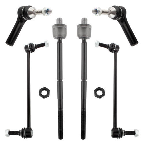 WEDOAUTO 6Pcs Front Inner & Outer Tie Rod End + Stabilizer/Sway Bar Link Fit For Ford Flex & For Ford Taurus & For Lincoln MKS & For Lincoln MKT 2010-2012 Replace# ?K750388 K750389 ES800222 EV800221