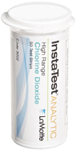 LaMotte Insta-Test 3002 Chlorine Dioxide Single Factor Test Strip, 0-500ppm Range (Vial of 50 Strips)