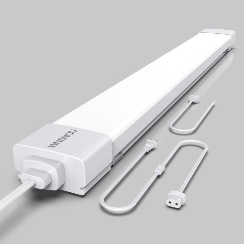 WNSNOU LED Ceiling Light Fixture with Plug, 2FT IP66 Waterproof Linkable LED Tube Light, Utility 18W 5000K Wired Electric Cabinet Light with ON/Off Switch, 2000LM LED Closet Light for Workshop... WNSNOU LED Ceiling Light Fixture with Plug, 2FT IP66 Waterproof Linkable LED Tube Light, Utility 18W 5000K Wired Electric Cabinet Light with ON/Off Switch, 2000LM LED Closet Light for Workshop...
