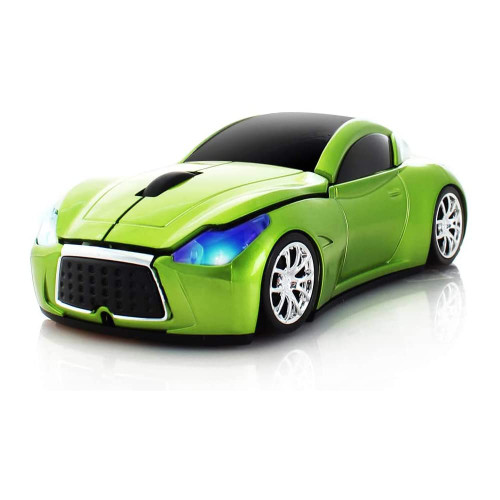 Aikchi Wireless Sports Car Mouse, Wireless Desktop Laptop Computer Mouse 2.4GHz Optical Mice for YFND (Green)