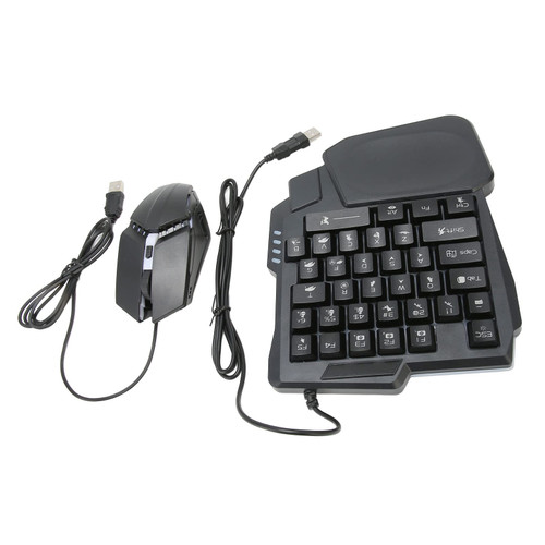 Half Hand Gaming Keyboard and Mouse Combo,PUBG Wired Mechanical RGB LED Backlit Half Keyboard,4 in 1 Gaming Mouse Converter for Android iOS,Harmony,for IOS10.0-13.3