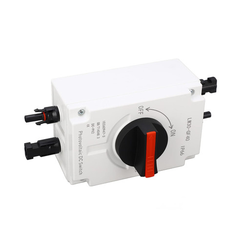 DC Isolator Solar Switch, Isolated PC 1200V 32A IP66 Waterproof Photovoltaic Isolator Solar Switch for Boat (Basic Type)