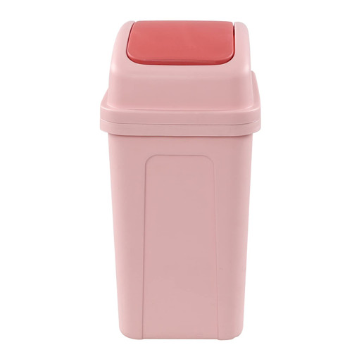 Eagrye 1.8 Gallon Small Garbage Can with Swing Lid, Plastic Swing-top Trash Can, Pink