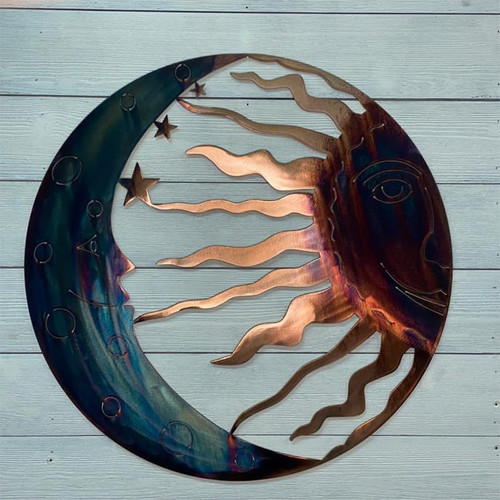 Sun and Moon Wall Art Decor,Durable Metal Wall Art Ornament Iron Sun Moon Wall Decoration Home Decor Hanging Decoration Plaque For Living Room,Bedroom,Garden,Patio (A) Sun and Moon Wall Art Decor,Durable Metal Wall Art Ornament Iron Sun Moon Wall Decoration Home Decor Hanging Decoration Plaque For Living Room,Bedroom,Garden,Patio (A)