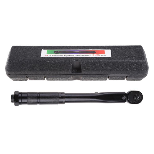 OUSFANAM 1/4" Torque Wrench 5-25NM Adjustable Square Drive Ratchet Wrench Home Car Bike Repair Hand Tools Ratchet Wrenches Set Metric And Standard 1/4 Ratchet Wrench