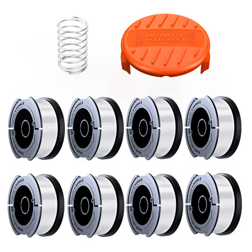 Eventronic String Trimmer Replacement Spool Compatible with Black+Decker, 240ft 0.065" AF-100 Autofeed Replacement Spools - Compatible with Black+Decker String Trimmers(8-Line Spool + 1 Cap+1 Spring)