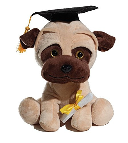 Calplush 9" Graduation Dog with Cap & Certification Plush Animal Toy