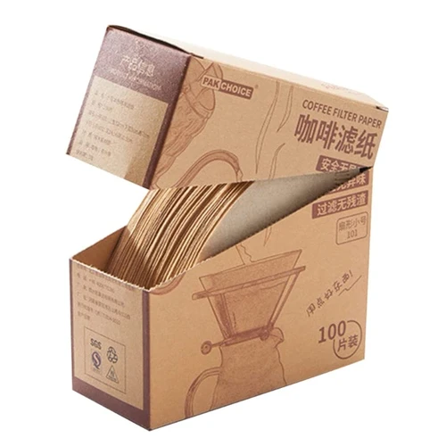 100pcs Coffee Filter Natural Unbleached Disposable Paper Coffee Filter For Pour Over Coffee Dripper Kitchen Coffee Maker Coffee Filter Paper