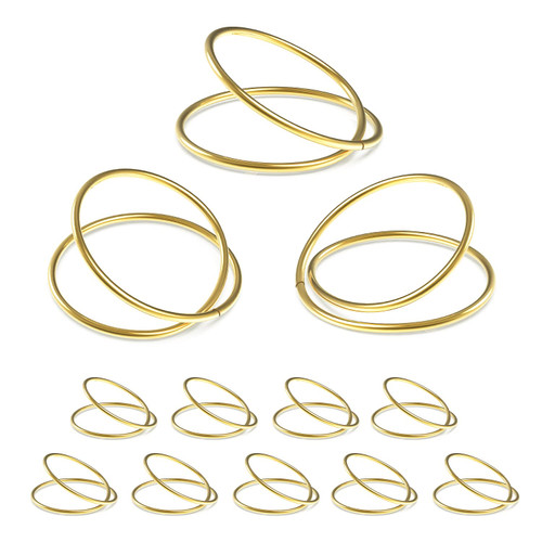 BEHOK 12 Pack Simple Design Napkin Rings Gold for Wedding Thanksgiving Christmas Party Dinner Table