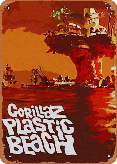 Music Maniac Gorillaz Artwork Plaque Poster Metal Tin Sign 8" X 12" Vintage Retro Wall Decor