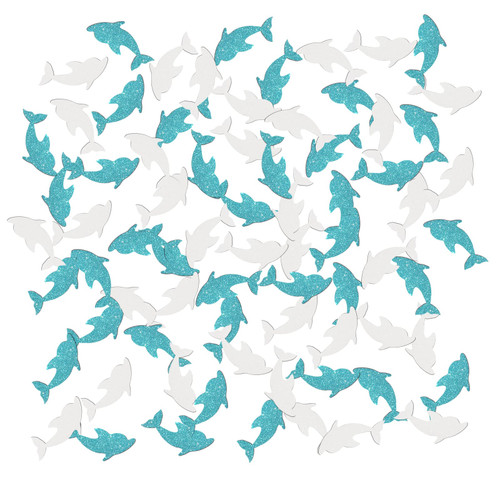 INNORU Dolphin Confetti Glitter, Ocean World Sea Animals Confetti, Birthday, Wedding Scatter Confetti, Under the Sea Party Table Decorations Confetti, 120pcs