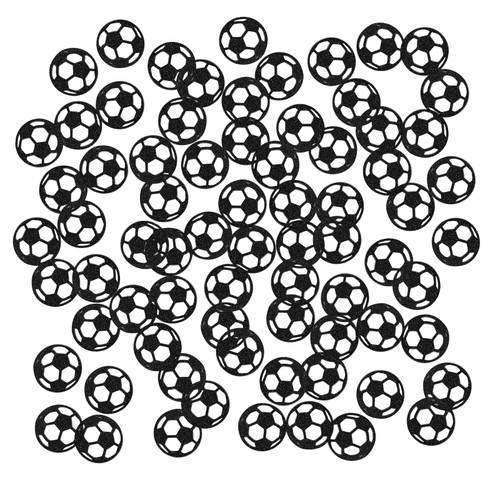 INNORU Soccer Birthday Confetti Black Glitter, Baby Shower Table Confetti, Birthday, Gender Reveal Scatter Confetti, Sports Theme Birthday Table Decorations Confetti, 120pcs