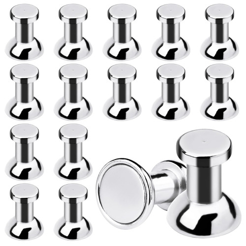 Magnetic Push Pins,16 Pcs Small Silver Fridge Magnets,Push Pin Magnets Strong,Refrigerator Magnets,Whiteboard Magnets,Push Pin Magnets Perfect for Whiteboard, Office, Map, Locker (11 * 13MM)