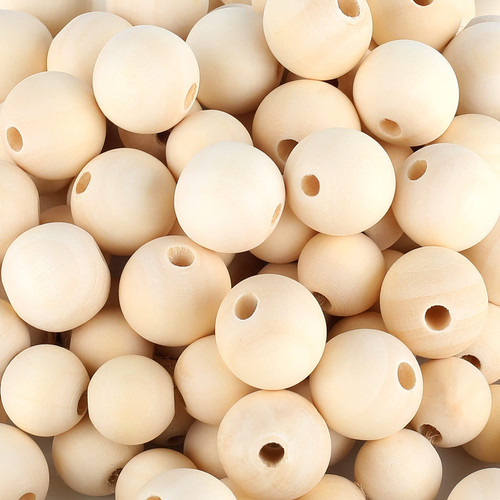 BOPOVA 190pcs 20mm Natural Wood Beads Unfinished Round Wooden Loose Beads Wood Spacer Beads for Craft Making (20MM) BOPOVA 190pcs 20mm Natural Wood Beads Unfinished Round Wooden Loose Beads Wood Spacer Beads for Craft Making (20MM)