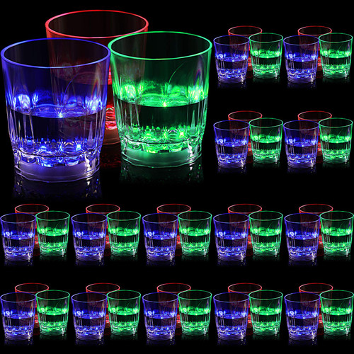 Light Up Cups LED Light Up Shot Glasses for Party Flash Drinking Glasses Party LED Tumblers Glowing Party Shot Glass for Christmas Birthdays Weddings Sporting Festivals Bars Night Events(45 Pieces)