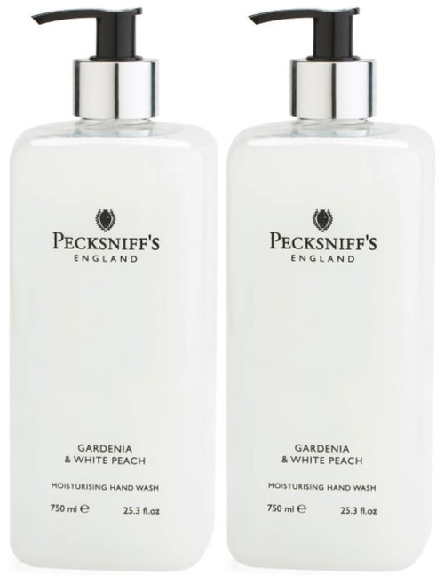 Pecksniffs Gardenia & White Peach Hand Wash Jumbo Size 25.3 Fluid Ounces, 2 Bottles Total (Gardenia White Peach)