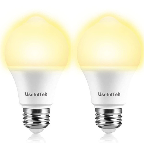 USEFULTEK LED Motion Sensor Light Bulbs-Dusk to Dawn Motion Sensor Bulbs,Auto on/Off LED Security Smart Bulbs,9W(80W Equivalent),E26 Base(2 Pack)