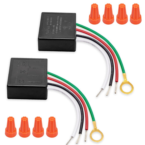 Touch Dimmer Switch 2 Pack, 3 Way Touch Control Modules, Replacement Sensor with 3 Levels Dimming Function, Desk Lamp Switch Repair Kits with Wire Caps, Fit Dimmable LED, Incandescent, Halogen Bulbs