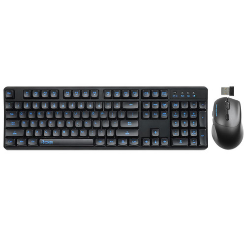 Wireless Keyboard and Mouse Combo, RECCAZR 2.4G Full-Sized Wireless Computer Keyboard with Ergonomic Design and 3 Level DPI Adjustable Silent Optical Wireless Mouse for Windows,Desktop/Laptop/PC