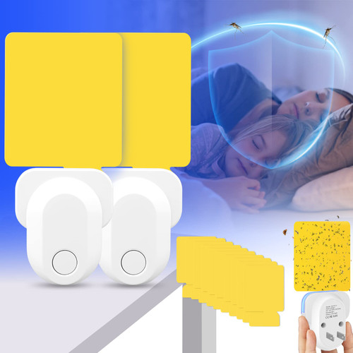 2023 Flying Insect Trap Plug-in Indoor?Upgrade Electric Flying Insect Trap Gnat Killer&UV Light Attractant Safety Fruit Flying Traps for Home, Mosquito Trap with Night Light 10 Sticky Boards(2 Pack)