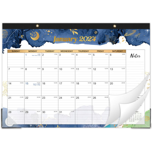 2024 Desk Calendar - Desk Calendar 2024, 12" x 17", January 2024 - December 2024, 2024 Desk Calendar Planner with Large Ruled Blocks for Planning and Organizing for Home or Office