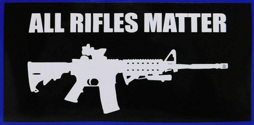 Let it Fly All Rifles Matter Black with Blue Border Vinyl Decal Bumper Sticker