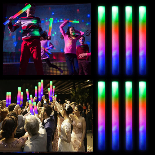 30Pcs Foam Glow Sticks Bulk,LED Light up Foam Sticks Glow in The Dark Party Supplies, 3 Modes Colorful Flashing Glow Batons for Party, Wedding, Birthday, Raves, Concert, Festivals, Kids Party Favors