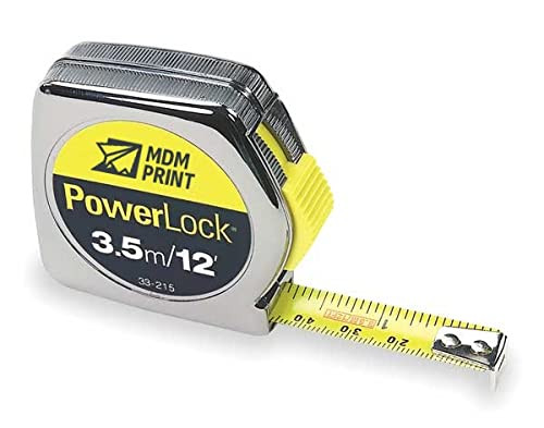 Tape Measure,1/2 Inx3.5m,Chrome,in/Ft/mm