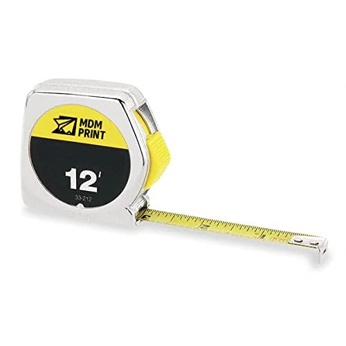 Tape Measure,3/4 in x 12 ft,Chrome,in/Ft