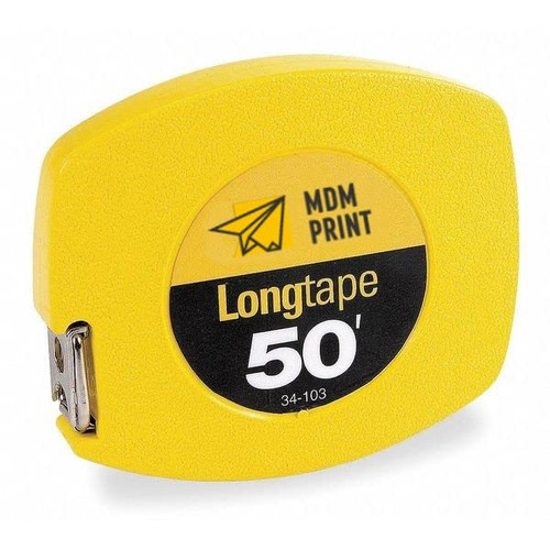 Long Tape Measure,3/8 in x 50 ft,Yellow