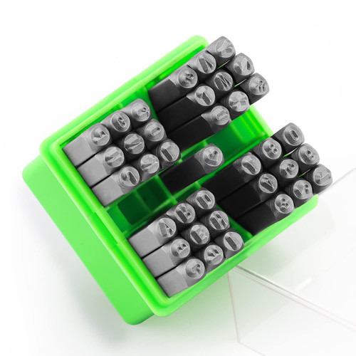 SWANLAKE 37-Piece Number and Letter Stamp Set 1/8 (3mm) (A-Z & 0-9 + Love) Punch Perfect for Imprinting Metal Stamping kit, Plastic, Wood, Leather.