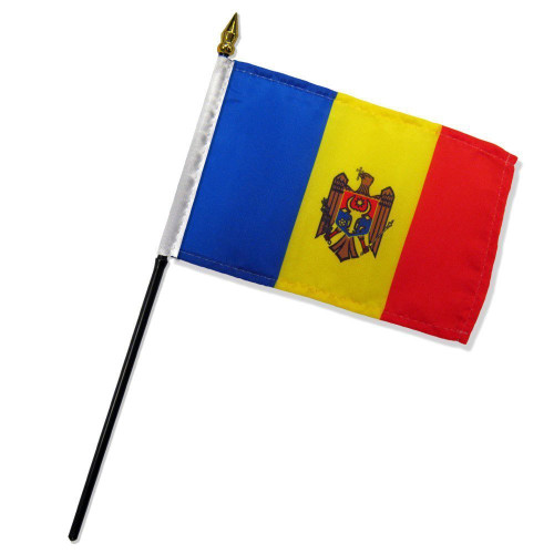 RFCO Moldova 4"x6" Desk Stick Flag (No Base) (1 Flag)