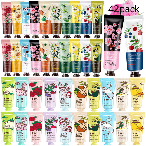 42 Pack Hand Cream for Dry Cracked Hands,Mini Hand Lotion Travel Size Bulk,Moisturizing Hand Care Cream Gift Set with Shea Butter Natural Aloe Vitamin E,Natural Fragrance Scented Hand Cream for Women 42 Pack Hand Cream for Dry Cracked Hands,Mini Hand Lotion Travel Size Bulk,Moisturizing Hand Care Cream Gift Set with Shea Butter Natural Aloe Vitamin E,Natural Fragrance Scented Hand Cream for Women