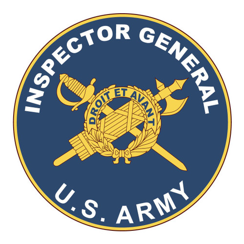 US Army - Inspector General Plaque - Five Inch Tall Full Color Decal