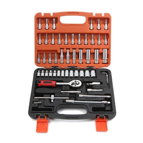 OUSFANAM 53pcs 1/4in Ratchet Wrench Kit Socket Ratchet Wrench Spanner 1/4in DR-Sockets 1/4in BIT Sockets Key Wrenches Screwdriver Handle Socket Set OUSFANAM 53pcs 1/4in Ratchet Wrench Kit Socket Ratchet Wrench Spanner 1/4in DR-Sockets 1/4in BIT Sockets Key Wrenches Screwdriver Handle Socket Set