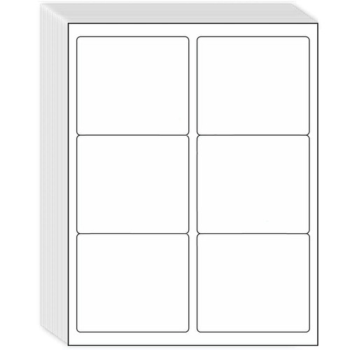 3-1/3" x 4" Shipping Address Labels 3000 Label Stickers Paper for Laser/Inkjet Printer 6 per Page Printable Mailing Labels, FBA Box Labels - Matte, 500 Sheets
