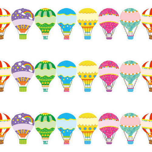 72 Feet Colorful Hot Air Balloon Bulletin Board Borders Trim for Welcome Back to School Bulletin Board Classroom Party Decoration