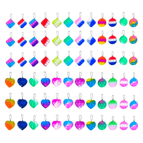 JHXXXL 72pcs Mini Pop Party Favors Fidget Sensory Toy,Mini Pop Fidget Bulk - Carnival Prizes Box Goodie Bag Stuffers Gradution Student Classroom Gifts Bulk Toys Treasure Box